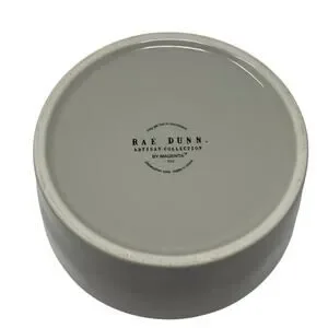 Rae Dunn By Magenta NIBBLE Gray Ceramic Pet Food Water Bowl Dog Cat Farmhouse 6"