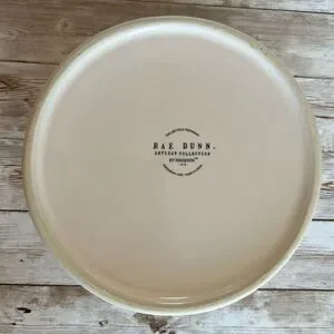 Rae Dunn By Magenta Off-White Red Interior Enjoy Ceramic Pet Dish Bowl One Size
