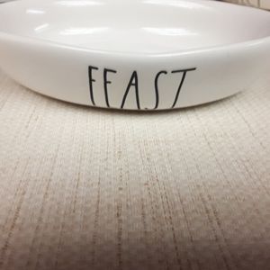 Rae Dunn Cat Dog White Pet Bowl Feast