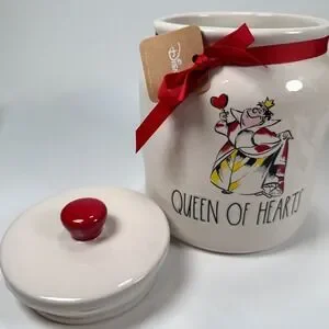 Rae Dunn Disney Queen Of Hearts Alice In Wonderland Canister Cookie Jar Ceramic