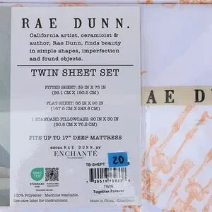 Rae Dunn Halloween Twin Sheet Set Skeletons