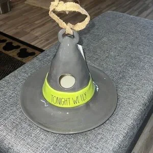 Rae Dunn Halloween witch hat birdhouse tonight we fly