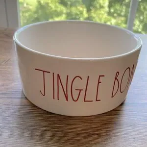Rae Dunn JINGLE BONES Dog Bowl. Christmas