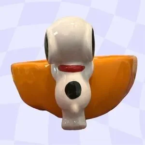 Rae Dunn New Peanuts Dog Bowl Water Food Snoopy Dishwasher Safe Microwave Orange