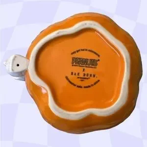 Rae Dunn New Peanuts Dog Bowl Water Food Snoopy Dishwasher Safe Microwave Orange