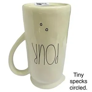Rae Dunn POUR Pitcher Creamy White Black Large Letters Dimples NWT 2017 OG