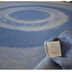 RAESHMI SILKSTORY Bamboo Blend Blue Throw Blanket-54”x 52”