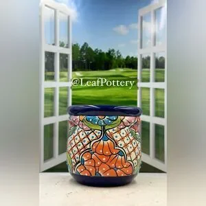 Rafael Talavera Handmade Multi Colored Ceramic Planter Pot