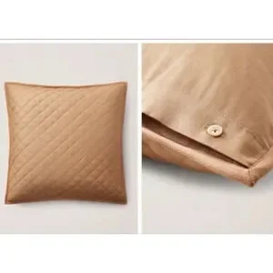 Ralph Lauren European Euro Sham Quilted Cromwell Modern Equestrian Brown Camel