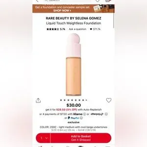 Rare Beauty Liquid Touch Weightless Foundation New