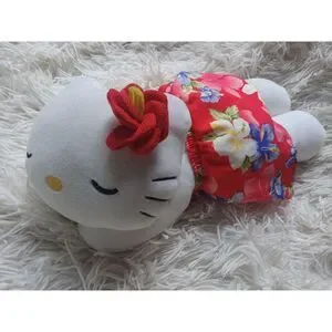 Rare Cute Hello Kitty Plush Pillow Hawaii Sleeping Laying‎ Down 13"