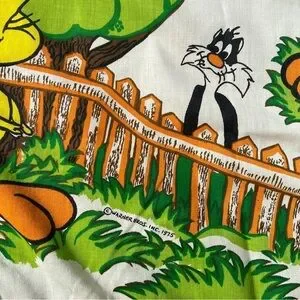 RARE Find Vintage 1975 Warner Bros Tweety And Sylvester Curtain Set