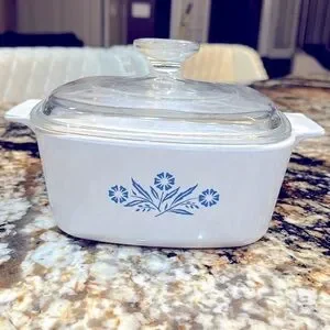 RARE Vintage Corning Ware cornflower blue casserole dish