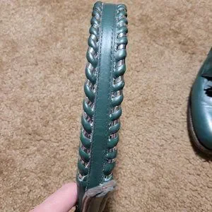 Rare Vintage Justin Roper Kiltie Teal Green Leather Boots Women's Size 4.5B
