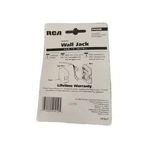 RCA Modular Wall Jack TP267 White Phone Surface Mount Modular Plugs