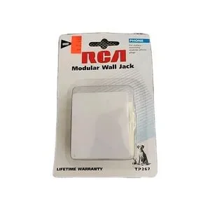 RCA Modular Wall Jack TP267 White Phone Surface Mount Modular Plugs