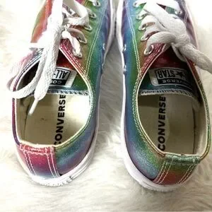 (READ) Converse Youth Girls Rainbow Metallic Shimmery Glitter Size 3