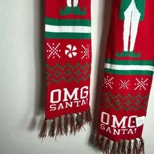 Red And Green OMG Santa Scarf