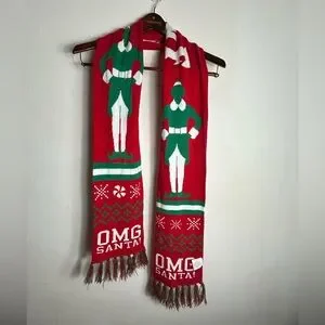 Red and Green OMG Santa Scarf