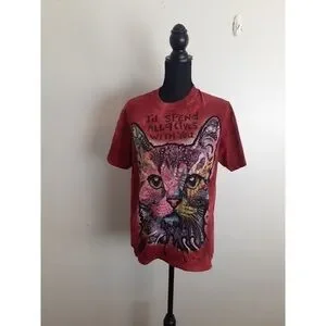Red Cat Graphic T-Shirt