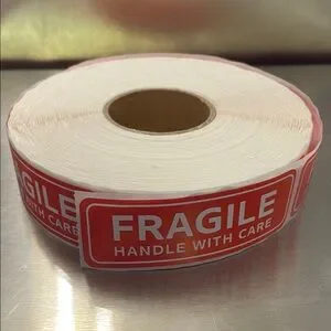 Red Fragile Handle With Care Label Roll Red Fragile Handle With Care Label Roll