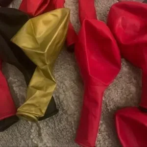 ⭐️ Red Gold Black White Balloon Party Decor Set
