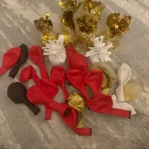⭐️ Red Gold Black White Balloon Party Decor Set