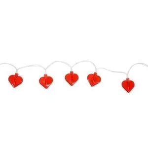 Red Heart-Shaped String Lights 10 LED 3-foot Battery Operated Valentine's Day