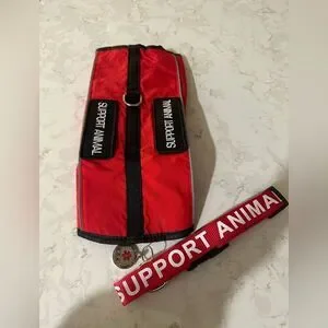 Red Support Animal Vest and Collar
