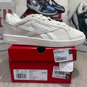 Reebok Club C Grounds UK Chalk Sand Beige Women Casual Shoes Sneakers 7.5 8.5