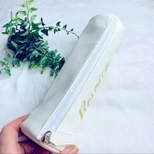 Rejoice Always Faux Leather Zipper Pencil Case W/ Gold Writing. Journal Planner
