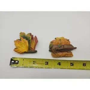 Resin Hand-Painted Fall Pumpkin Wheelbarrow Autumn Leaves Refrigerator Magnets