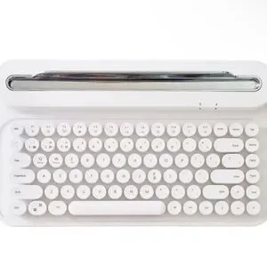 Retro Mini Bluetooth Keyboard Typewriter MultiDevice Compatible•Actto B305 White