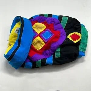 Retro Pet Puffy Hoodie Jacket PufferNeon Geometric Pattern Button Snap Dog Cat
