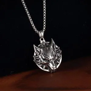 ❤️Retro Wolf Head Steel Pendant Necklace For Women/men N90201P167