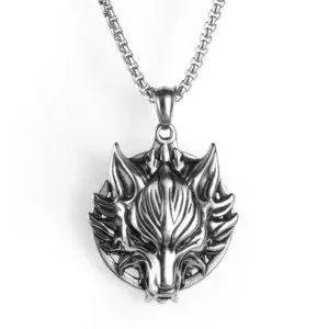 ❤️Retro Wolf Head Steel Pendant Necklace For Women/men N90201P167
