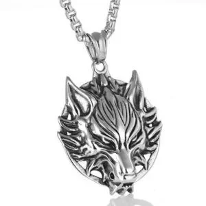 ❤️Retro wolf head steel pendant necklace for women/men N90201P167