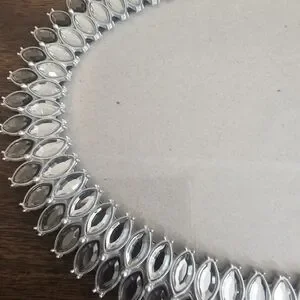 Rhinestone Silver Oval Photo Frame