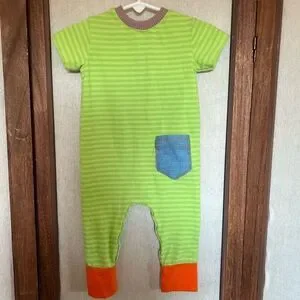 Ricrac & Ruffles Striped Pumpkin One-Piece