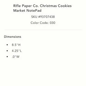 Rifle Paper Co. Christmas Cookies Notepad