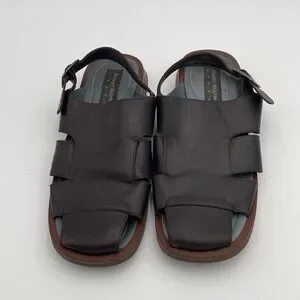 Robert Wayne Dark Brown Leather Men's Sandals Fisherman Casual 44 Vacation Y2K