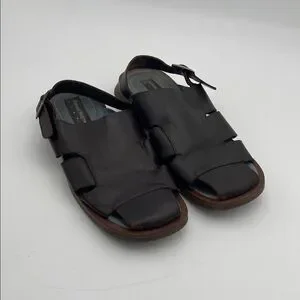 Robert Wayne Dark Brown Leather Men's Sandals fisherman casual 44 vacation Y2K