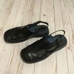 Robert Wayne Leather Fisherman Closed Toe Padded Insoles Slingback Sandals 10