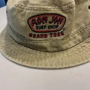 Ron Jon Surf Shop Grand Turk Bucket Hat Olive Green Embroidered Logo M/L - EUC