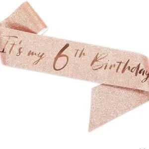 Rose Gold 6th Birthday Tiara And Sash Set
