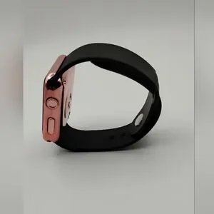 Rose Gold Smartwatch With Black Band