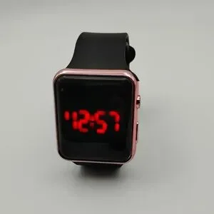Rose Gold Smartwatch with Black Band