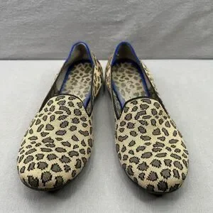 Rothys The Loafer Womens Size 8 Flats Leopard Print Slip-On Comfort Shoes