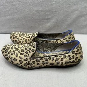 Rothys The Loafer Womens Size 8 Flats Leopard Print Slip-On Comfort Shoes