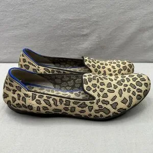 Rothys The Loafer Womens Size 8 Flats Leopard Print Slip-On Comfort Shoes
